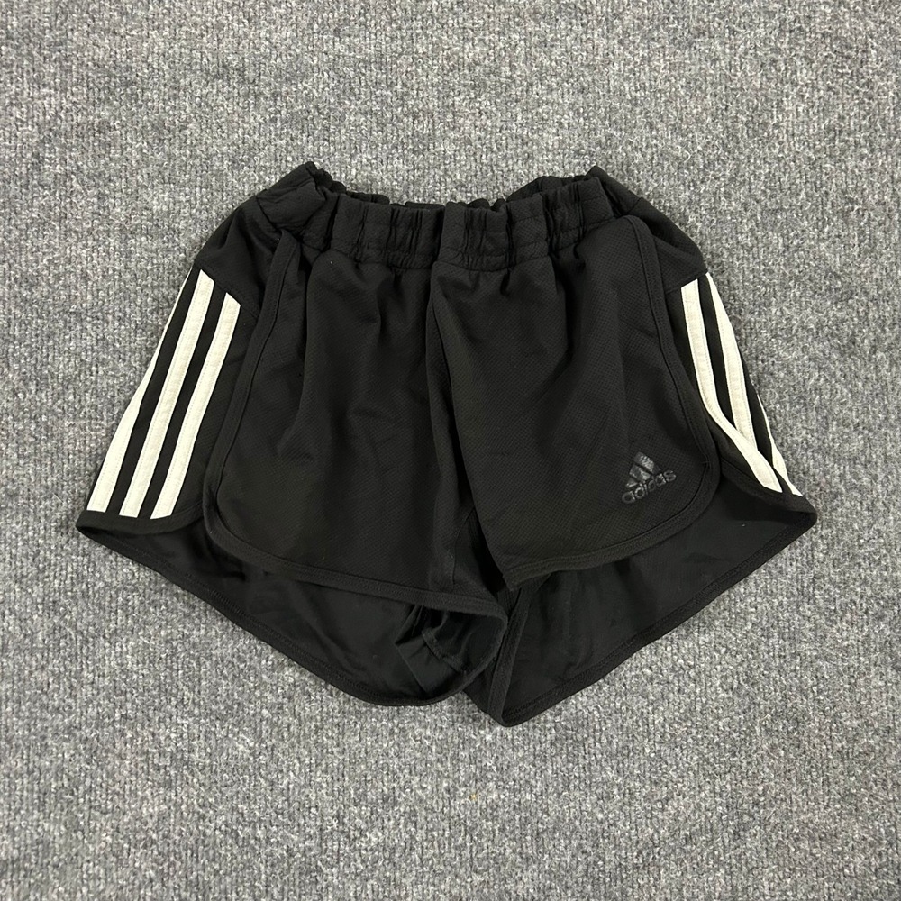 Adidas Shorts Womens Size S Black White Stripe Athletic Running Gym Mesh 66154